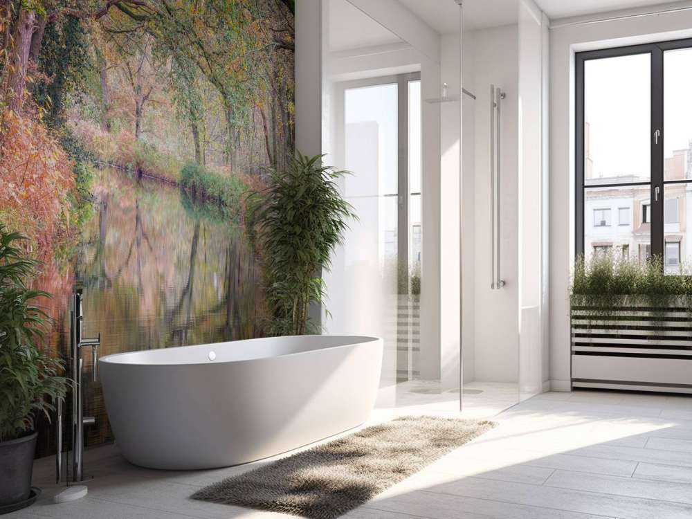 Täckt färgglad skog