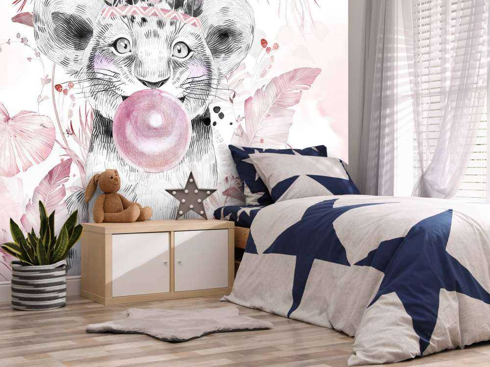 Lekfull valp och rosa drömmar