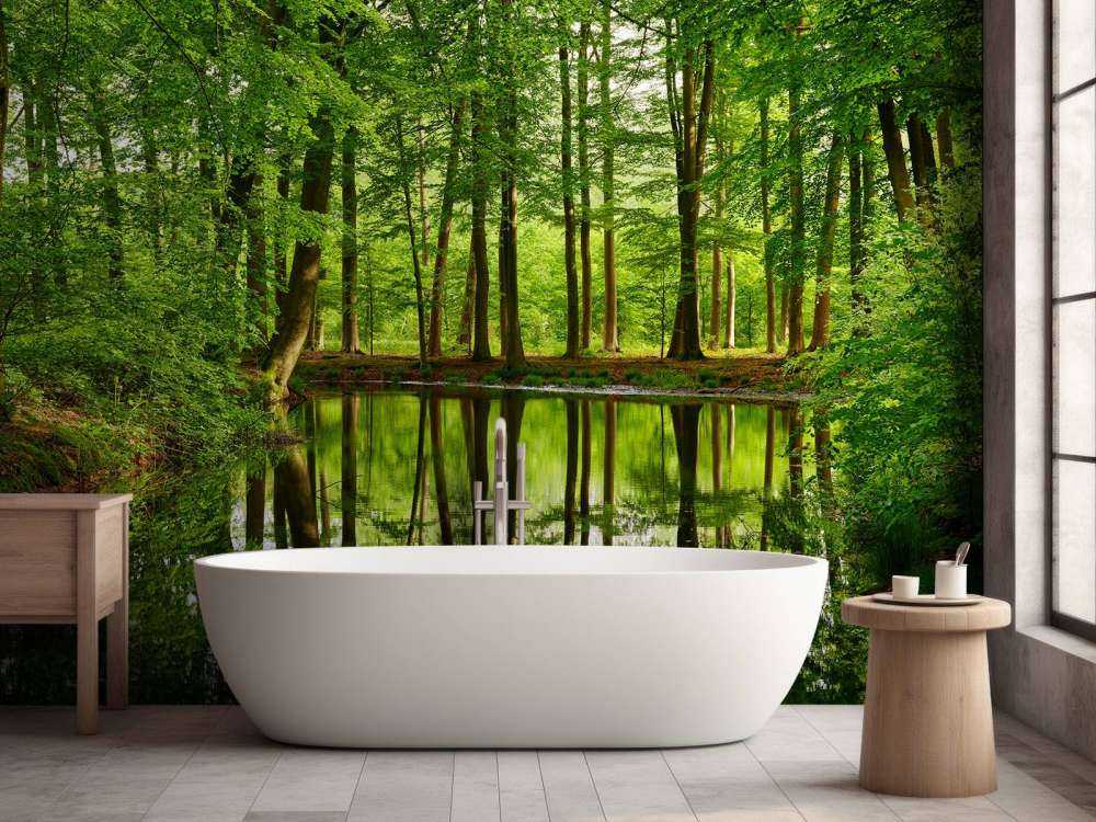 Trädens reflektion i vatten