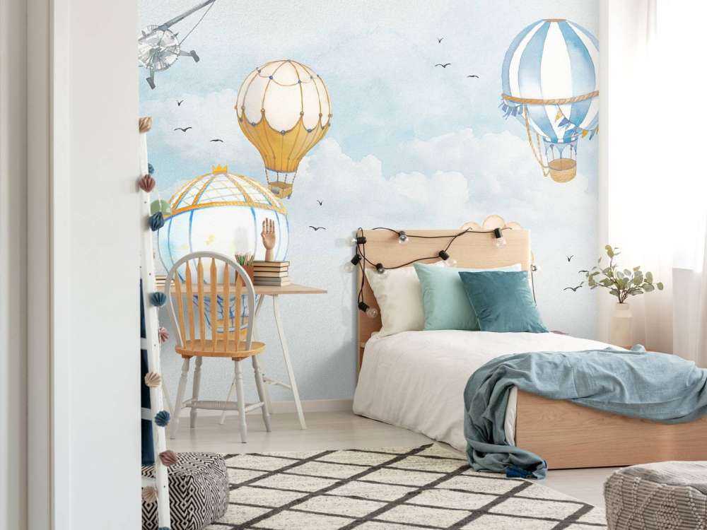 Varmluftsballonger blå