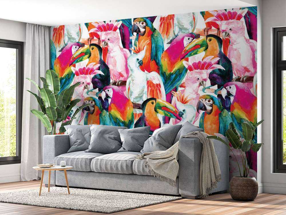 Fåglar med tropiska färger