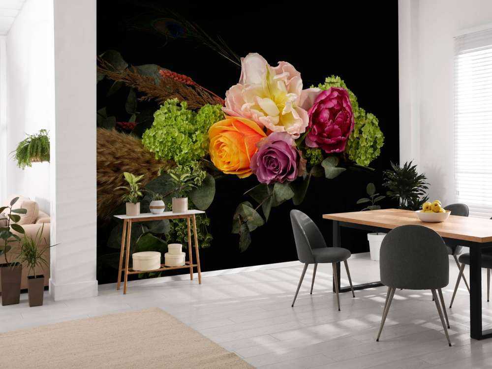 Blomsterkrans med fjäder