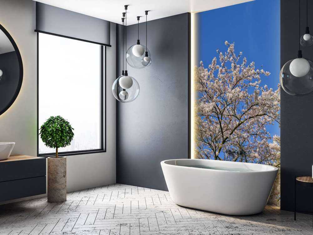 Blomning med blå himmel