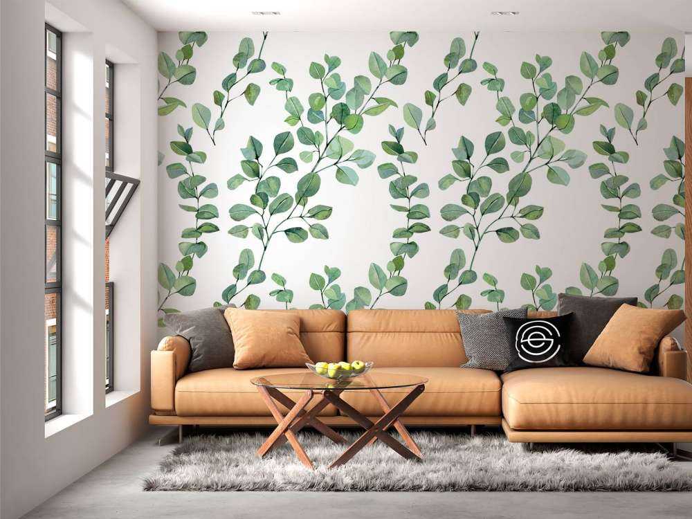 Akvarell blad och grenar