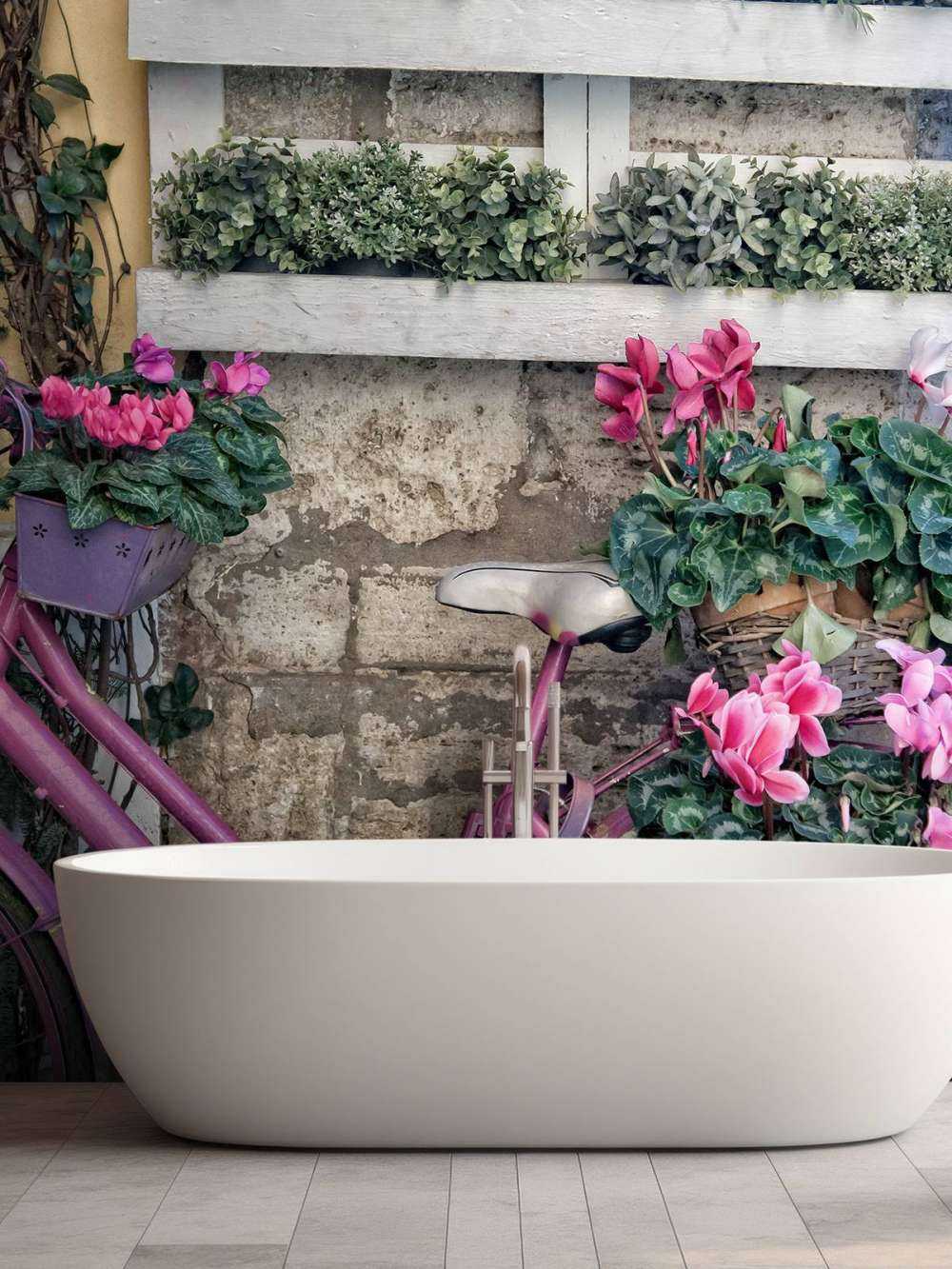 Tappningcykel med blommor