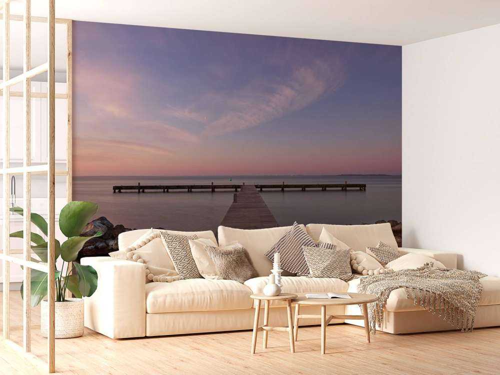 Trevlig byggnadsställning vid soluppgång