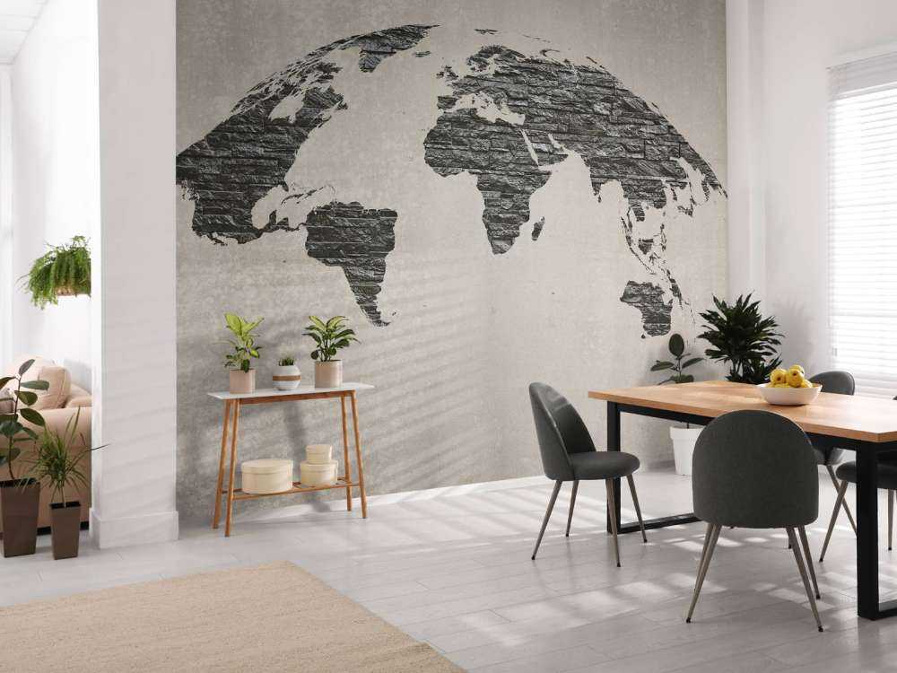 Världskarta mörka stenar