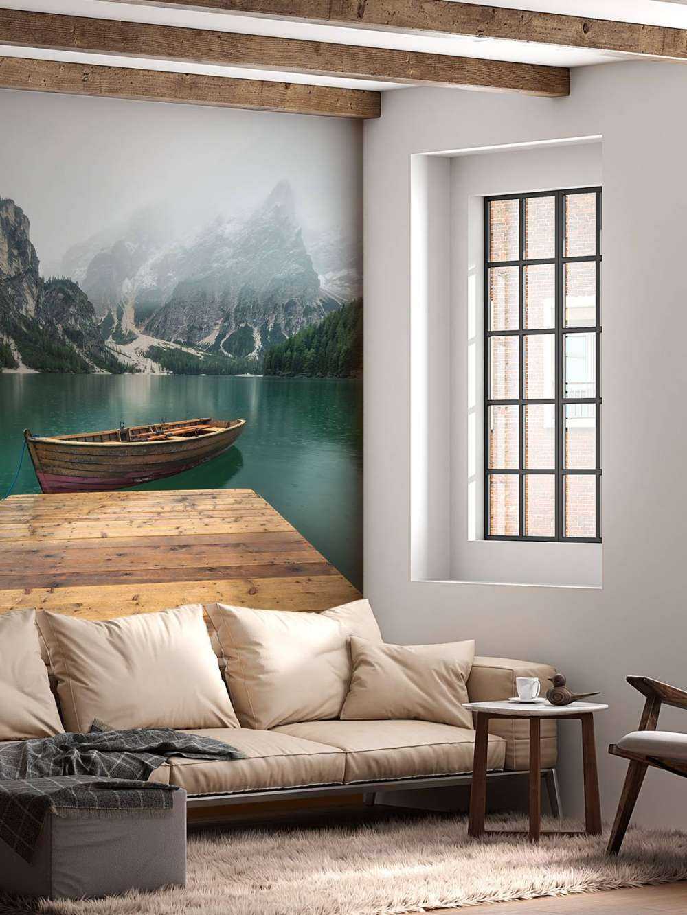 Båd ved anløbsbroen