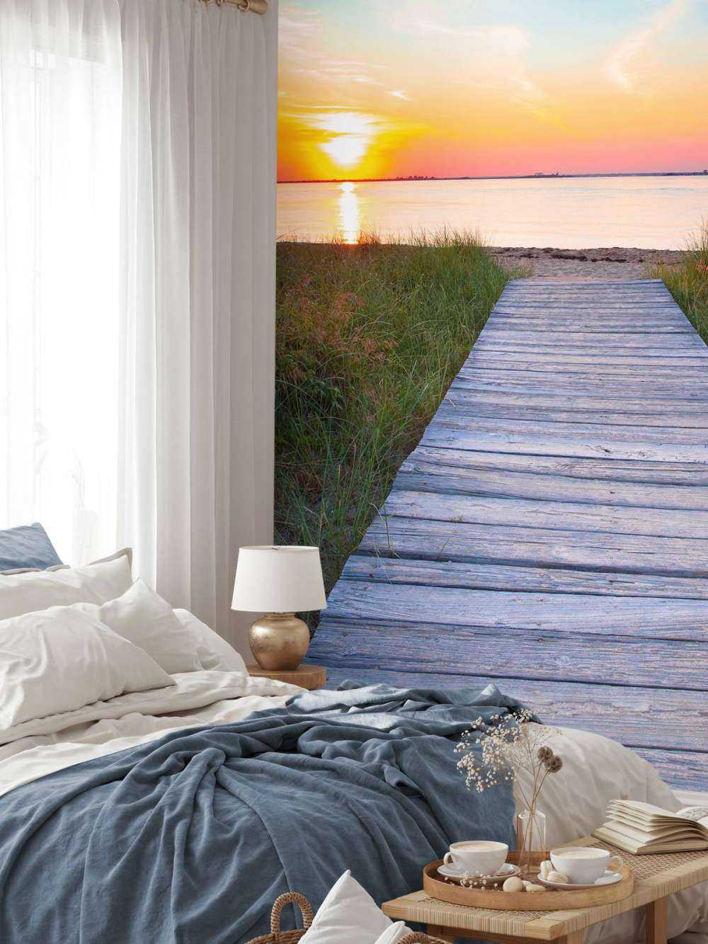 Strand og trævej