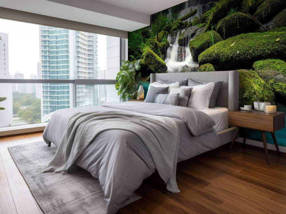 Vandfald i en jungle