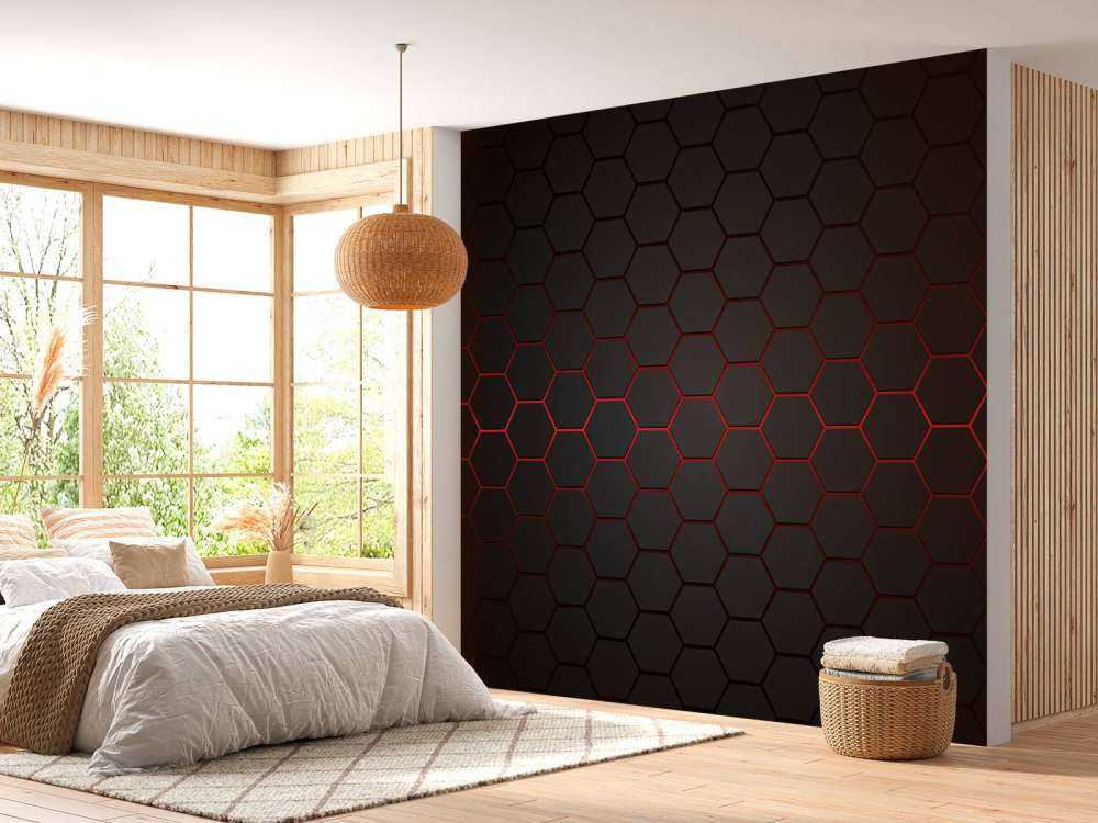 Røde glødende sekskanter