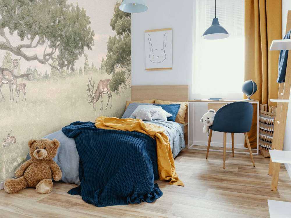 Landskab med dyr i beige