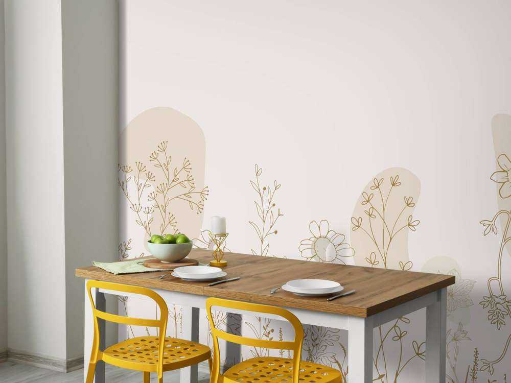 Blomstermark høj beige og naturfarver