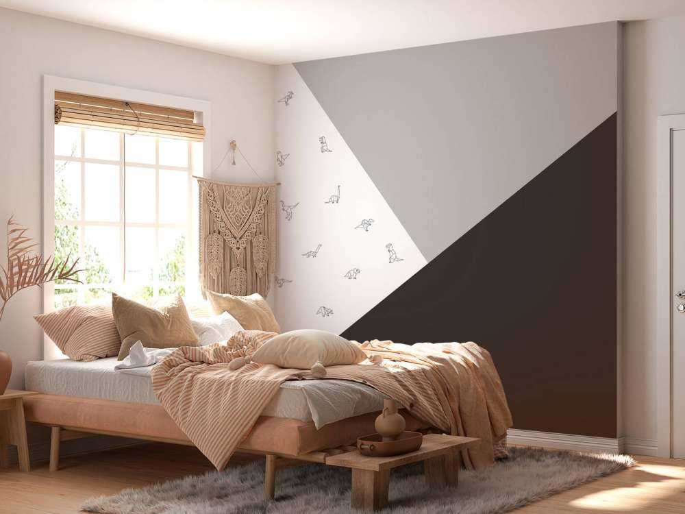 Sorte og hvide trekanter med dinosaurer