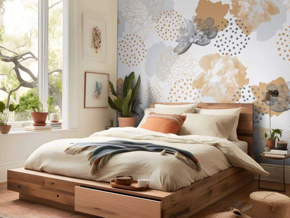 Grå blomstermønster