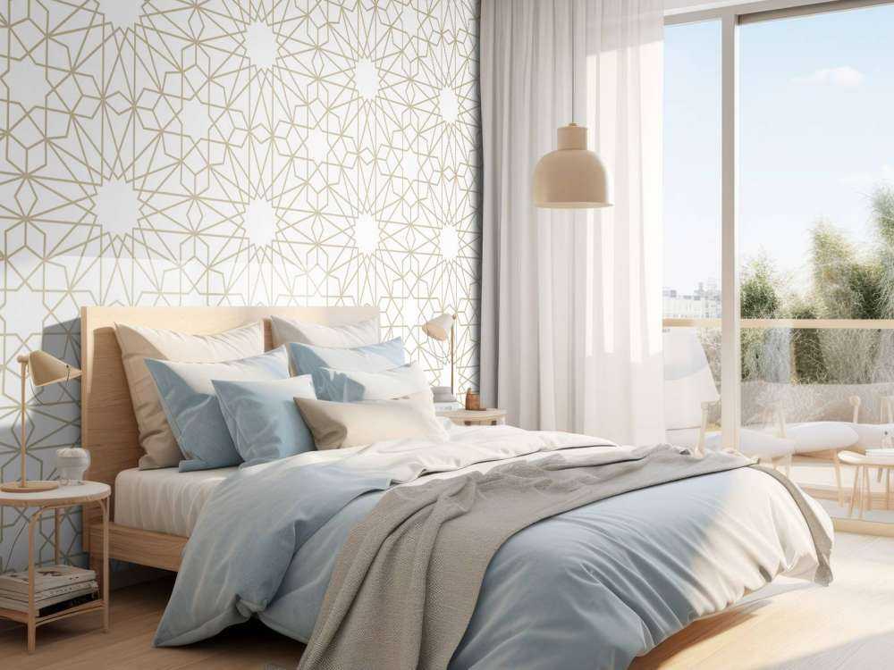 Geometriske blomster, hvide