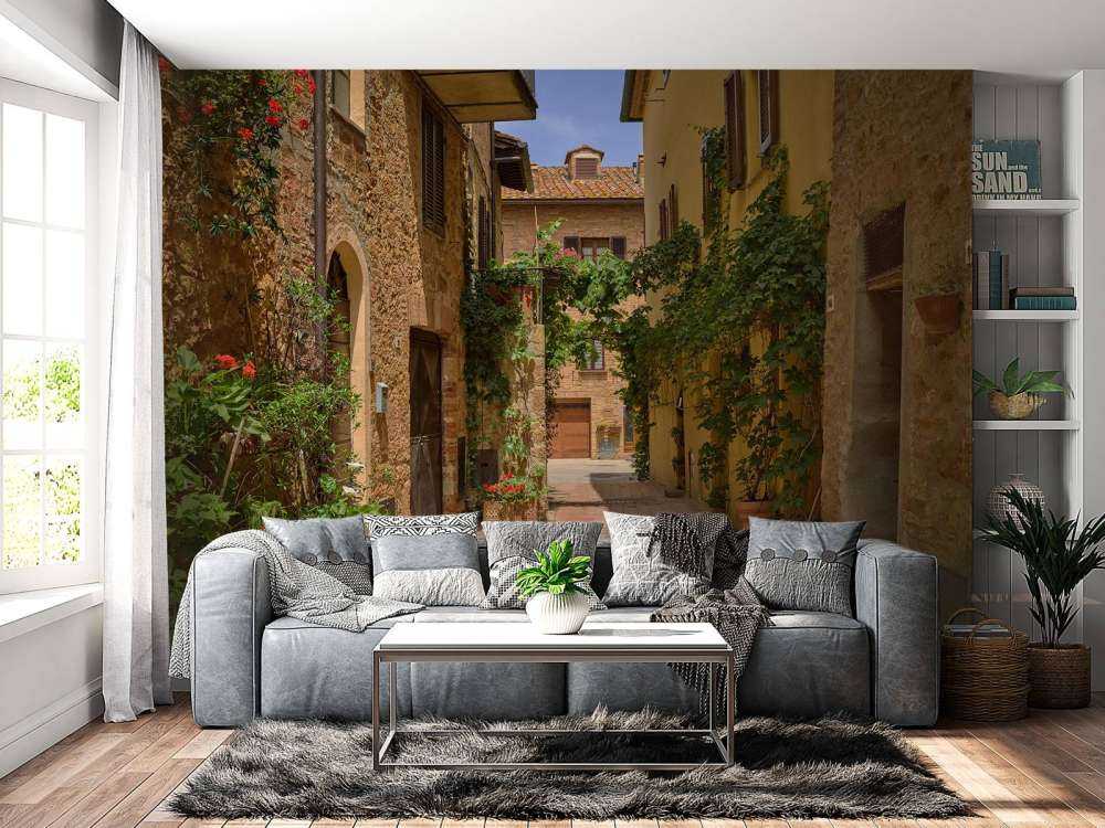 Italiensk gade med planter