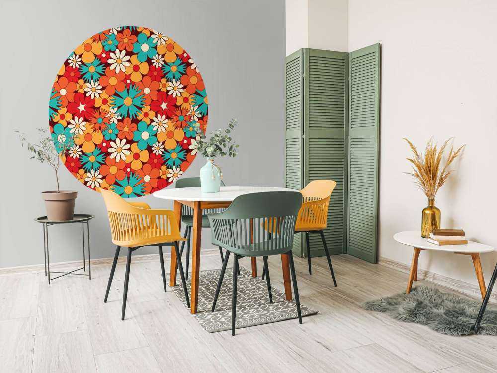 Muntere retro blomster