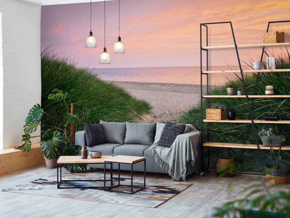 Klitpassage ved solopgang