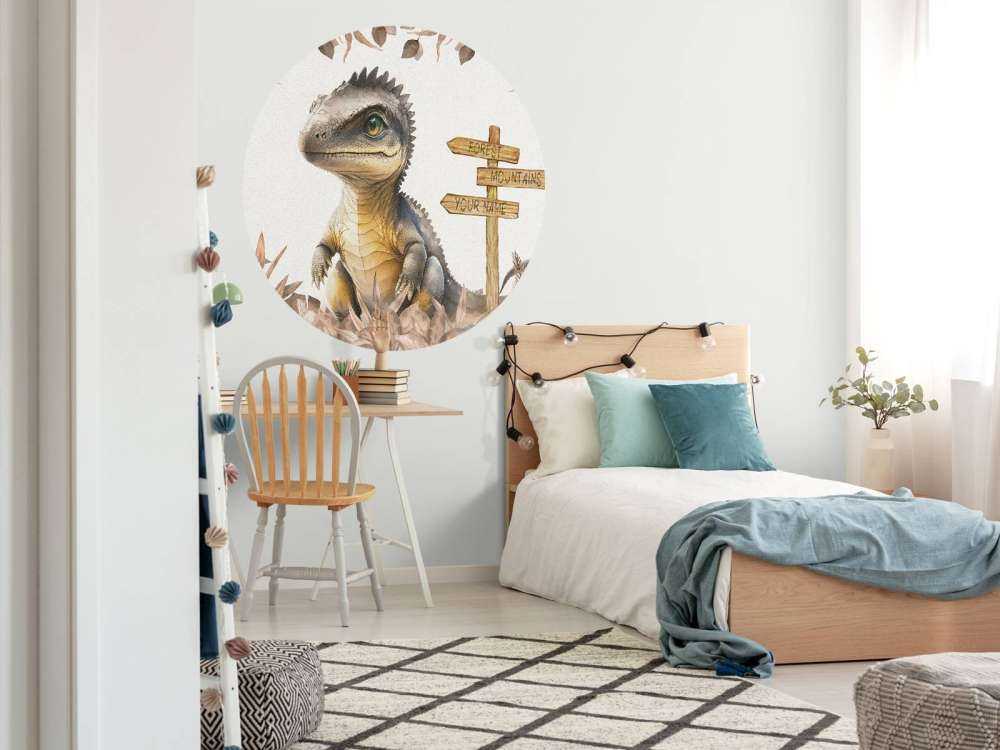 Baby spinosaurus i den taupefarvede junglen