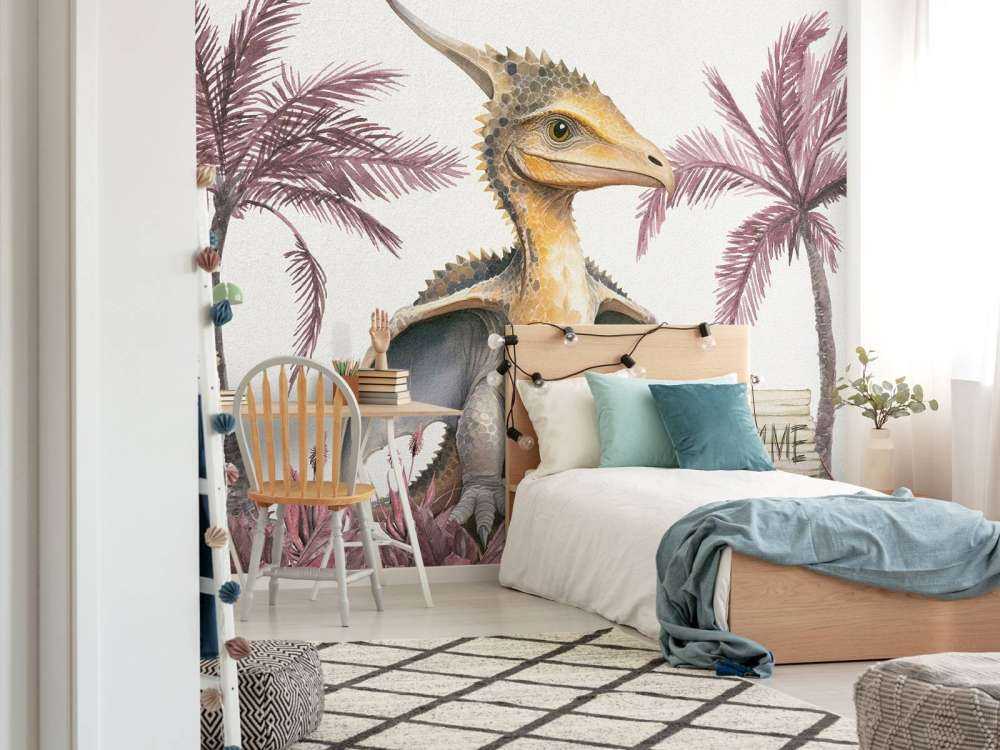 Baby pteranodon i den rosa junglen