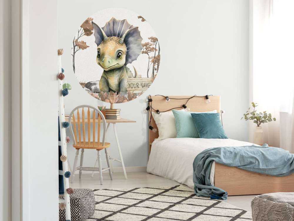 Baby triceratops i den taupefarvede junglen