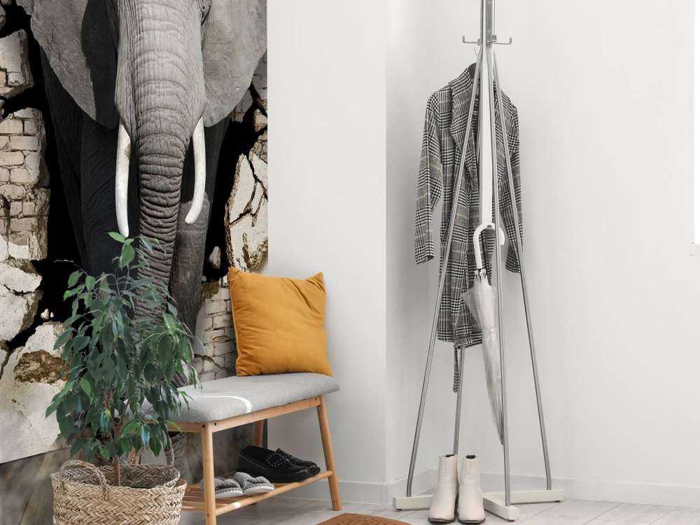 3D elefant fra veggen