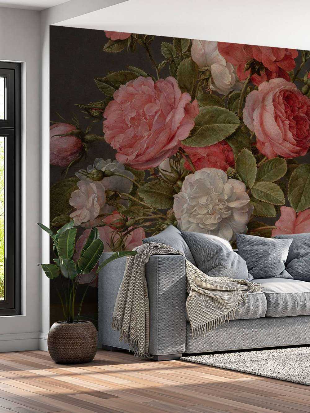 Roser i en glassvase