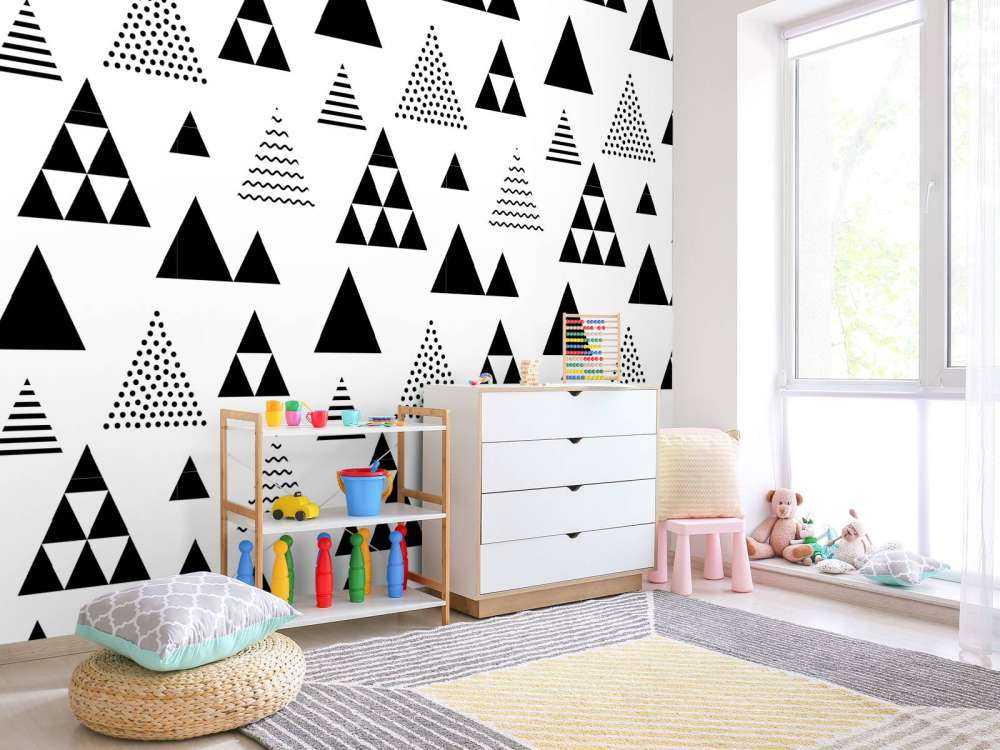 Trekanter i svart og hvitt