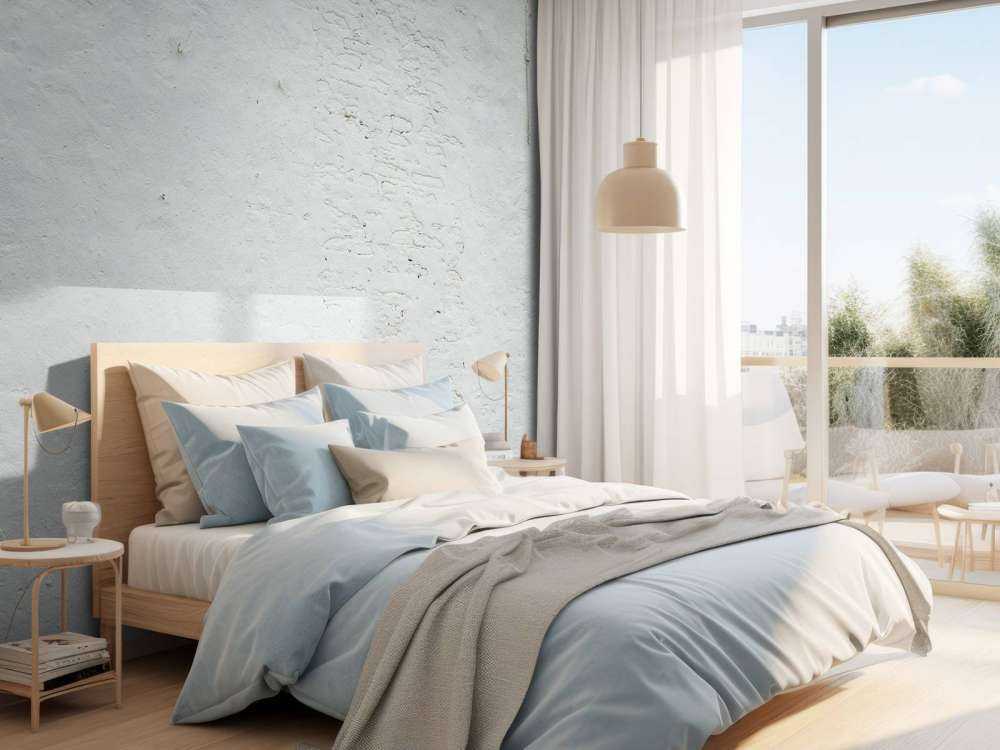 Vegg med hvit stukk og veggankre