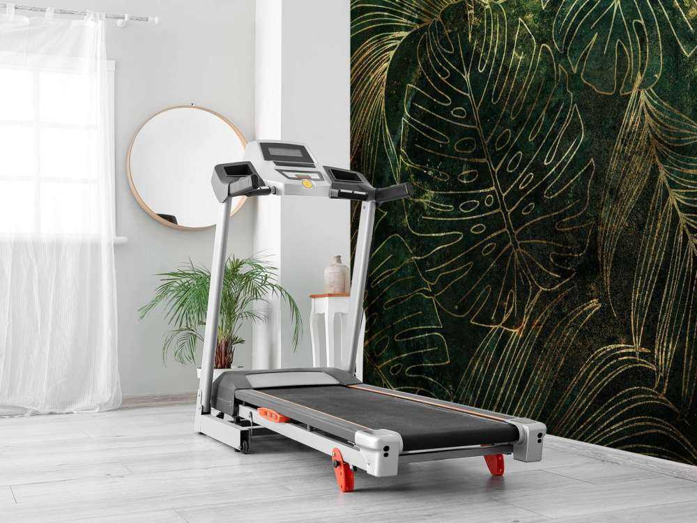 Grønn struktur med gylne blader