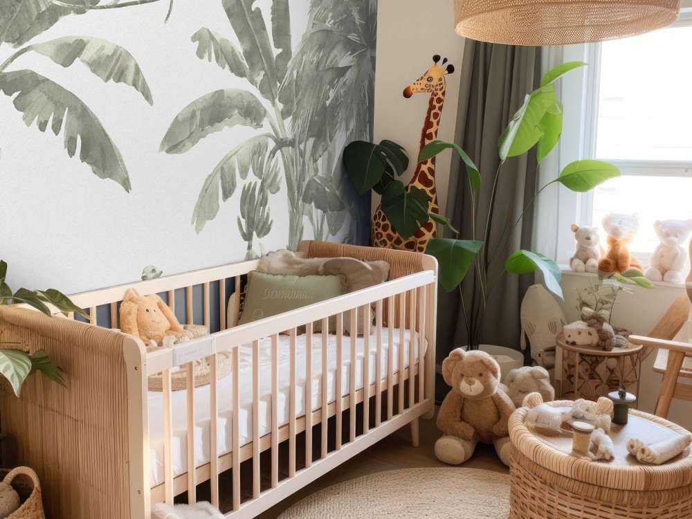 Små jungeldyr i grønt