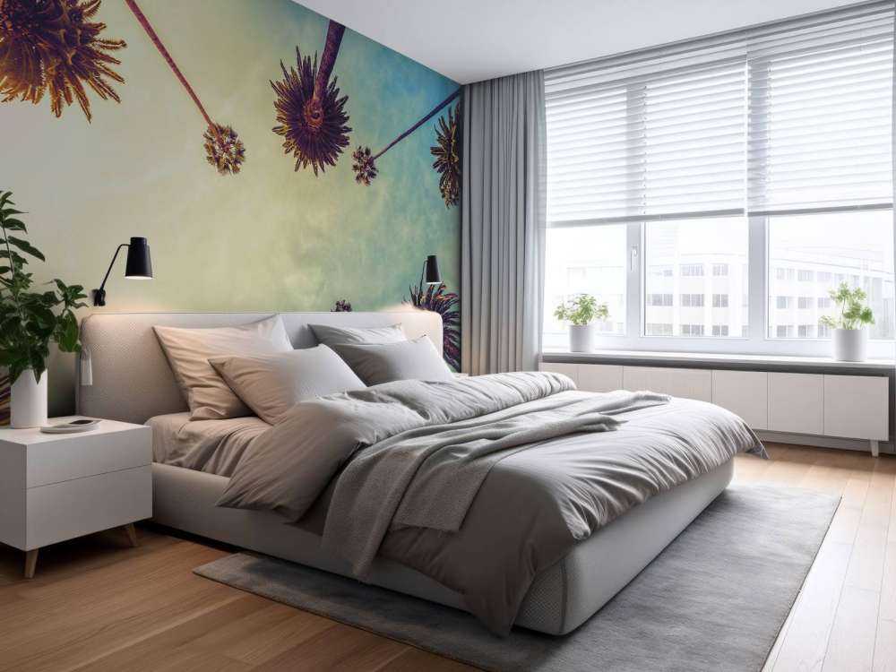 Sett nedenfra av palmer