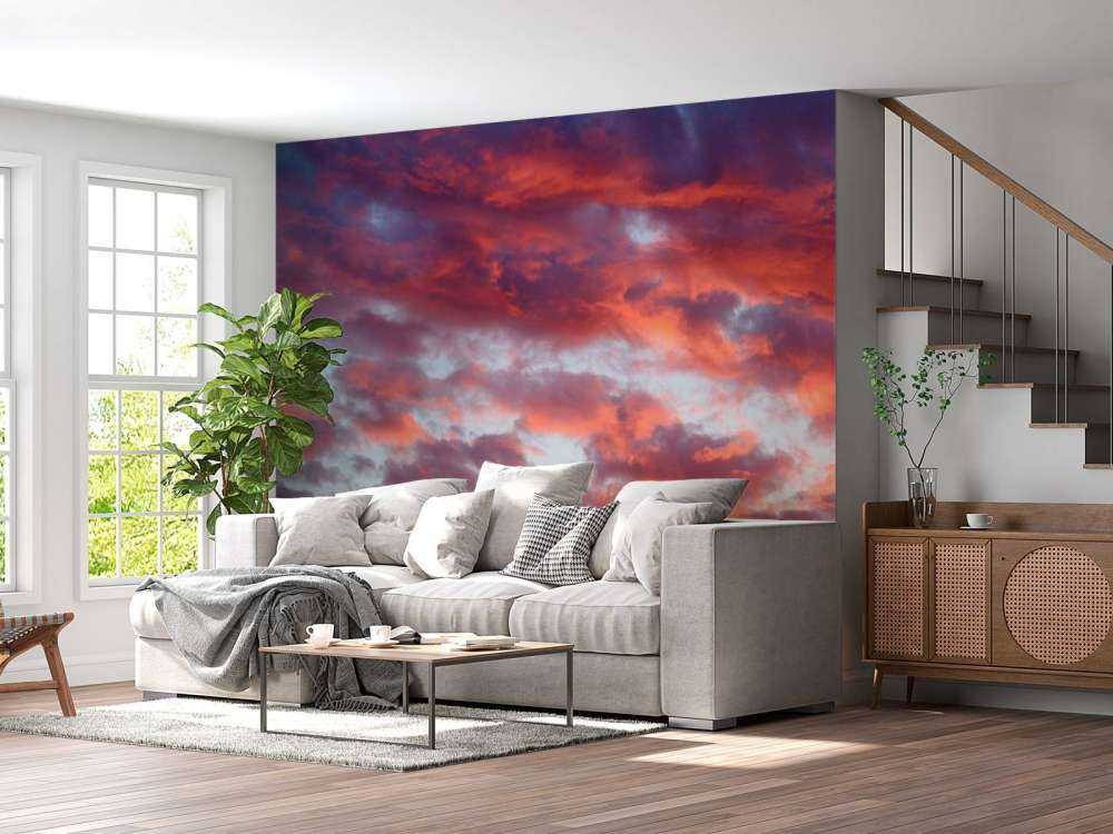 solnedgang på himmelen