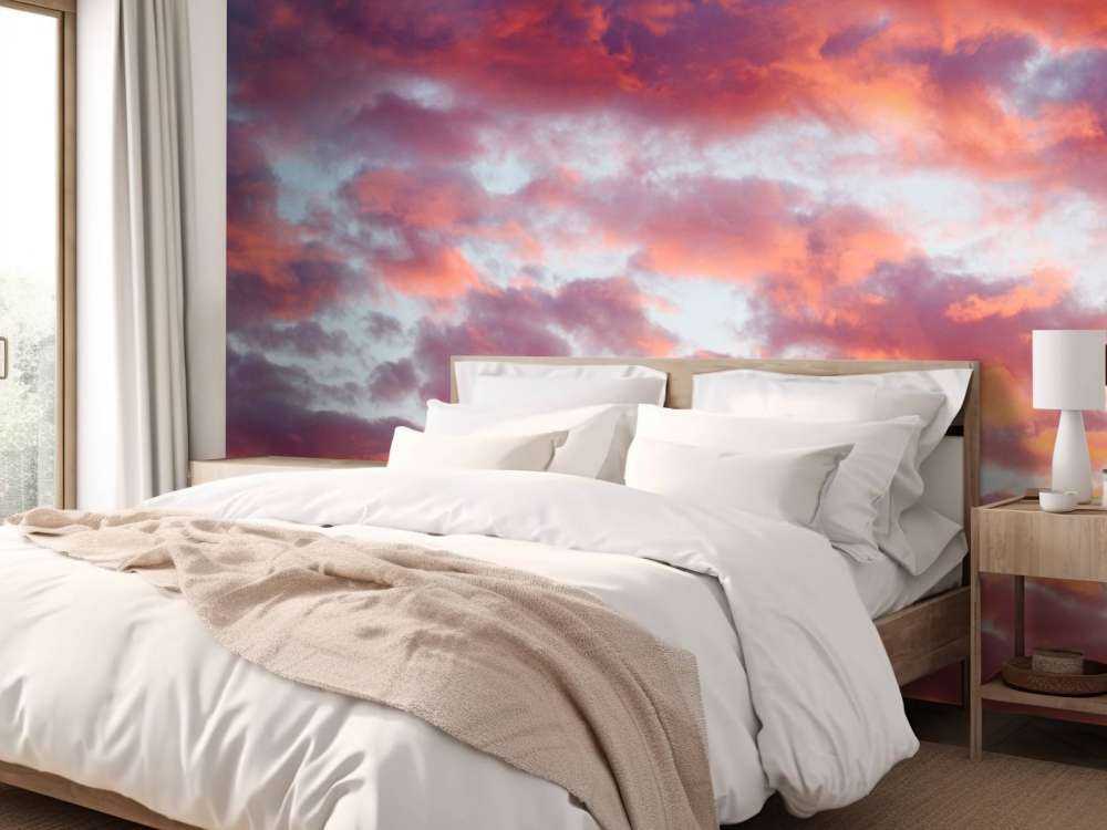 solnedgang på himmelen