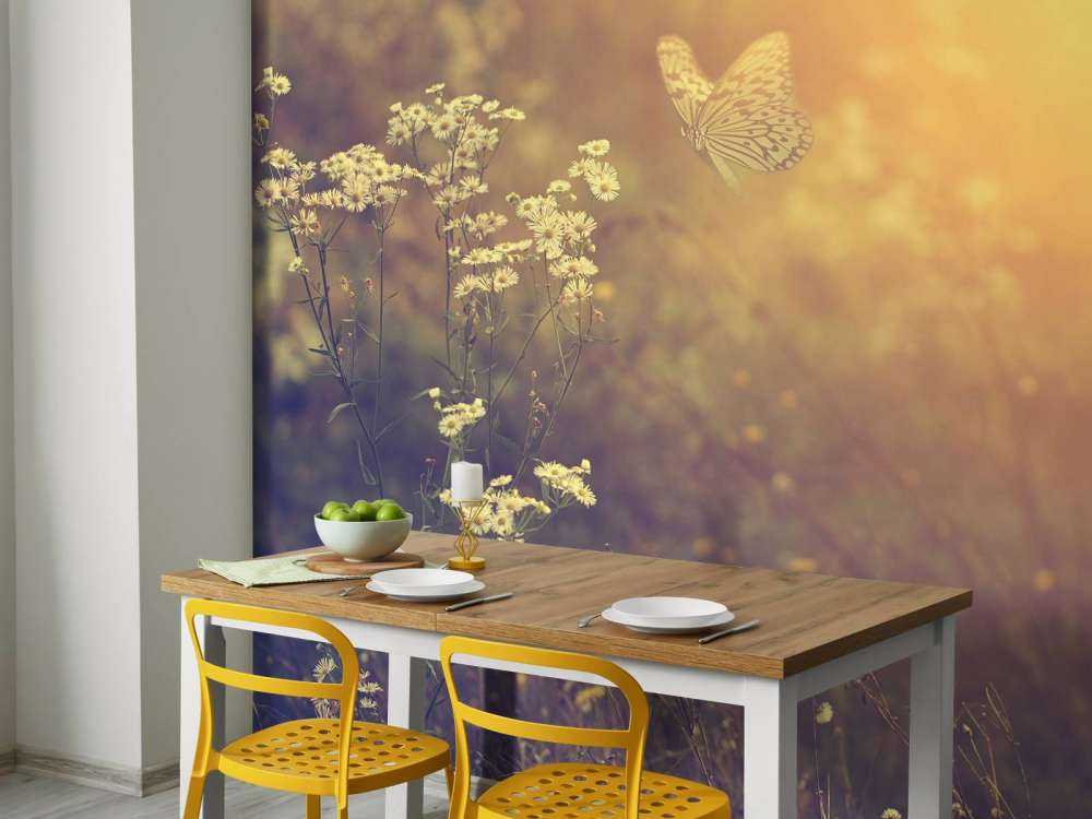 Sommerfugl med blomster
