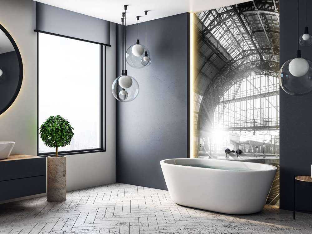 Soloppgang på en stasjon i svart-hvitt