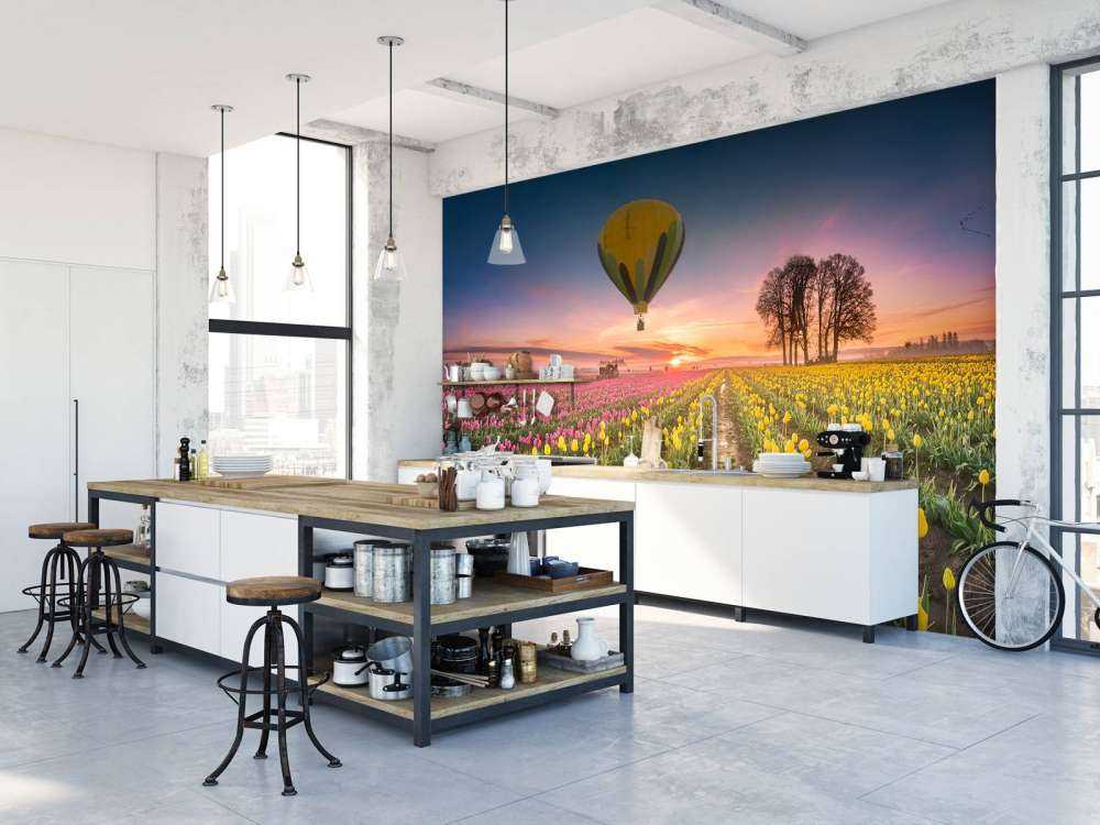 Rosa gul tulipanfelt