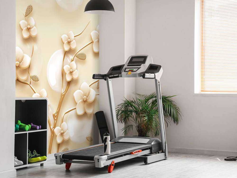 Gylden gren med blomster