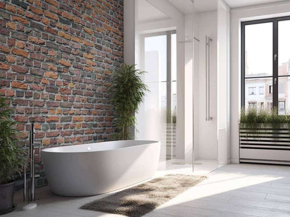 Restaurert gammel murvegg