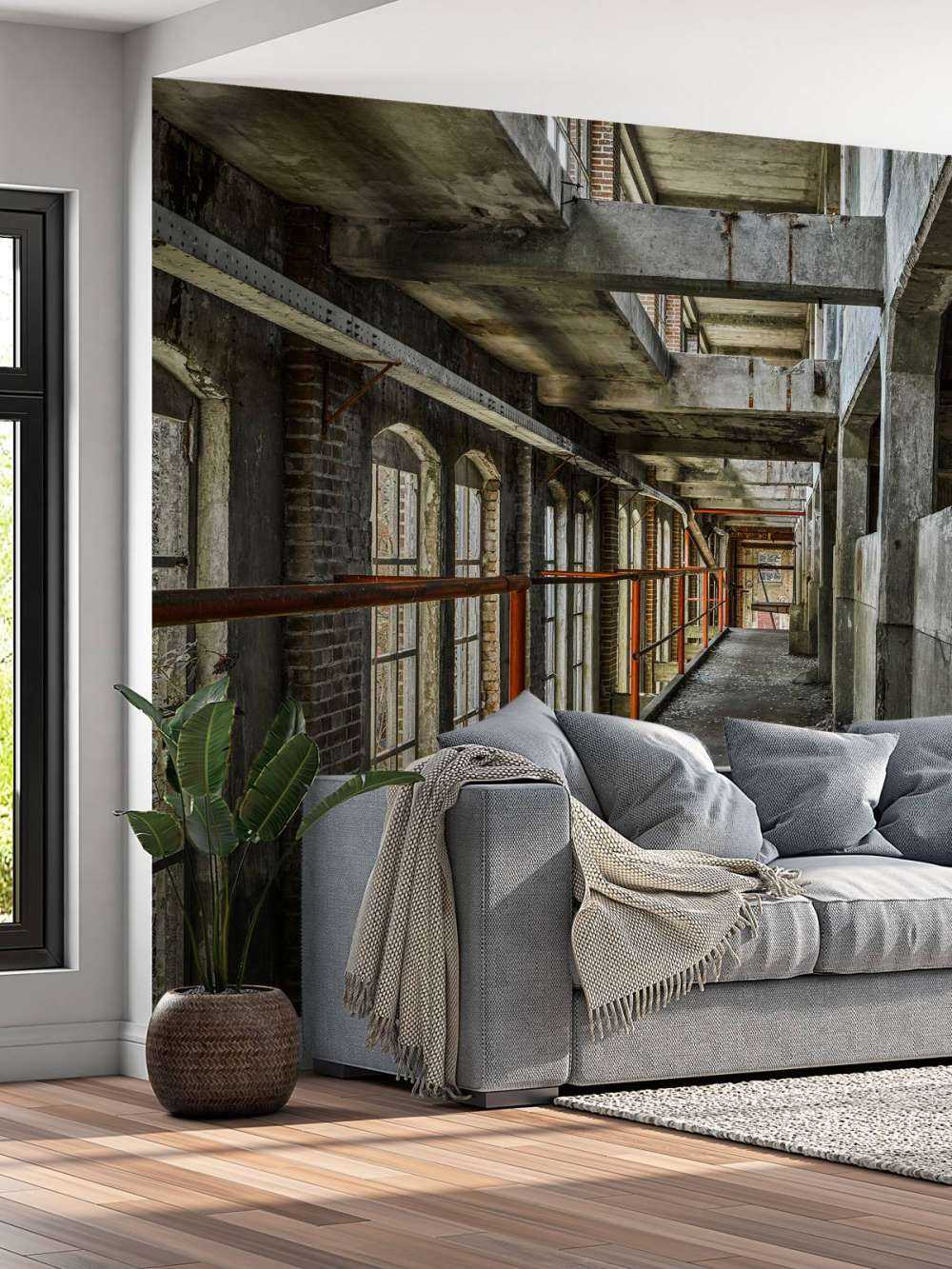 Gangvei i forlatt bygning