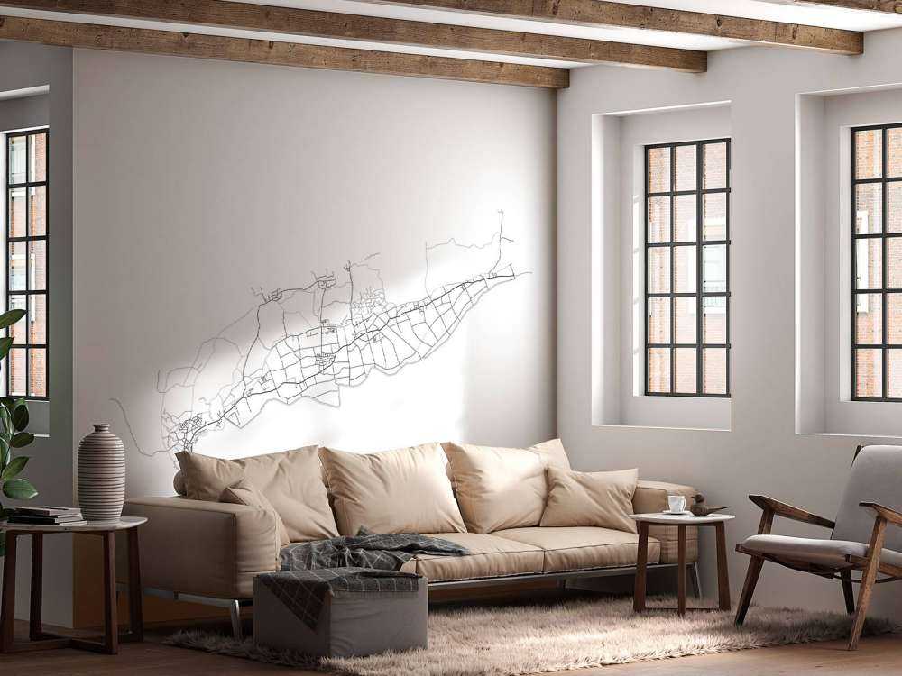 Kart over Terschelling, hvitt