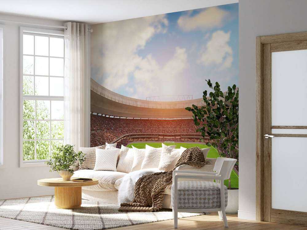 Fylld fotbollsstadion