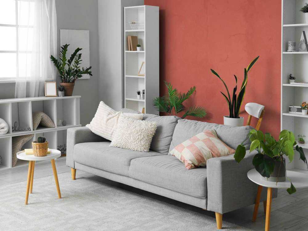 missfärgad röd betong