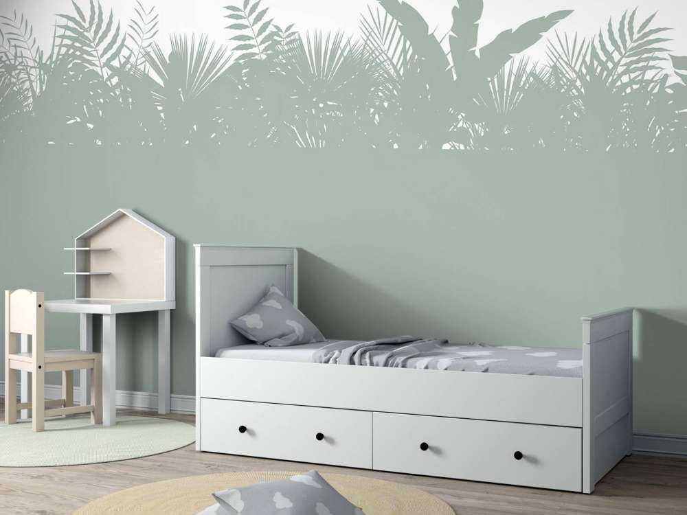 Silhuetter palmblad, ljusgröna