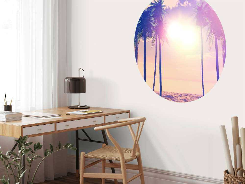 Vintage palmer och hav