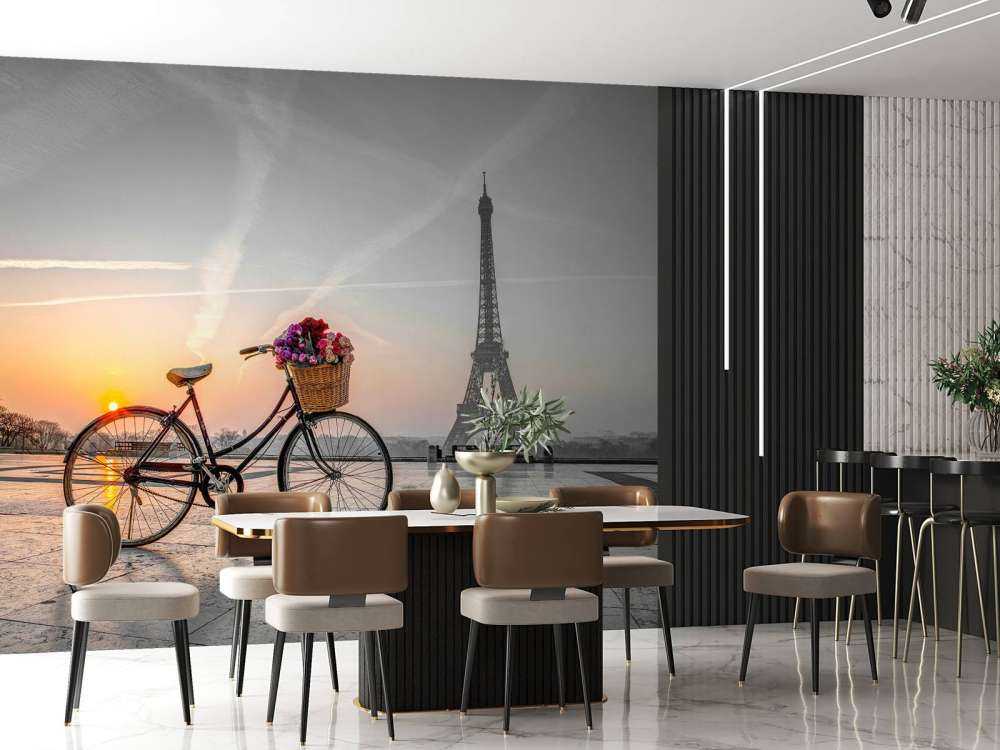 Solnedgång vid Eiffeltornet