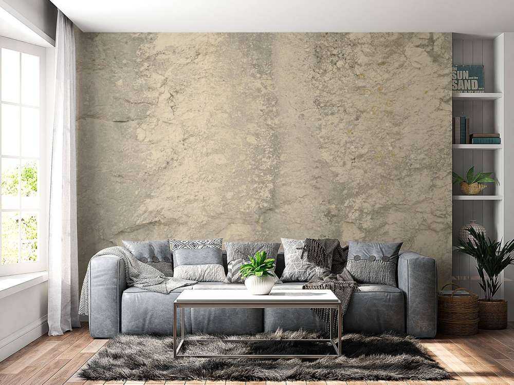 Beige stenvägg