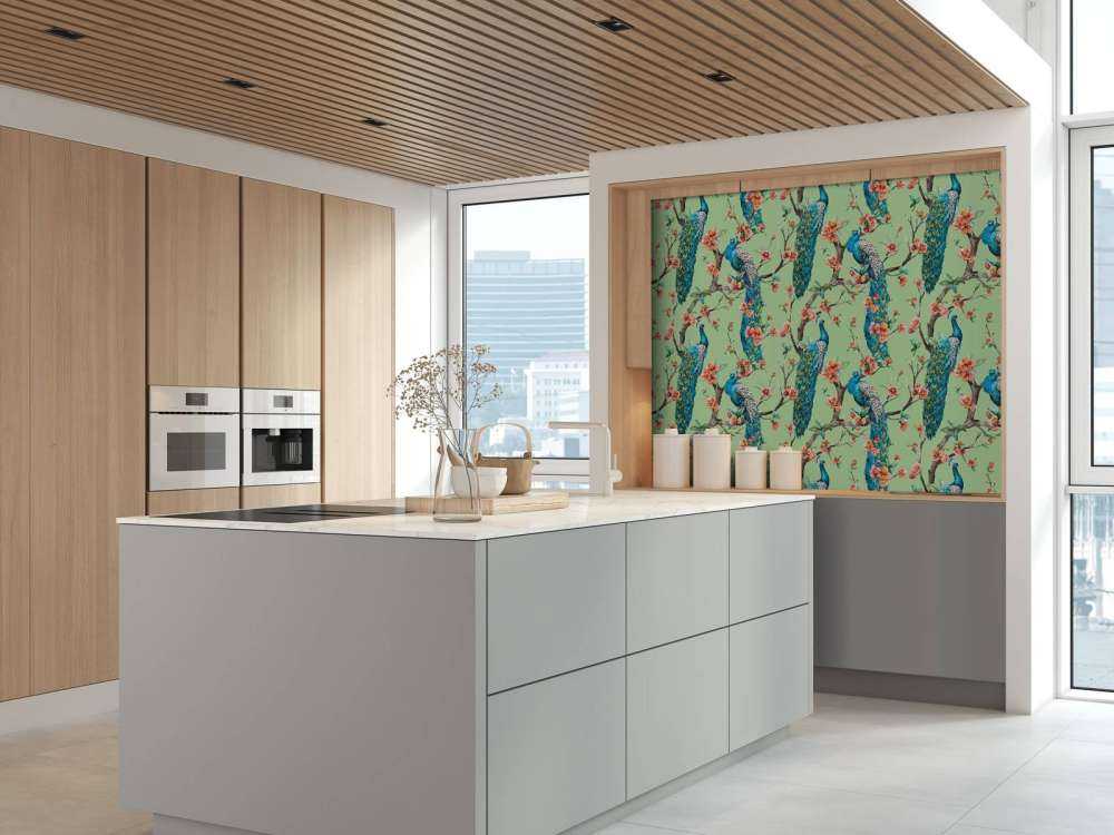 Papegoja med Trädgårdsblommor