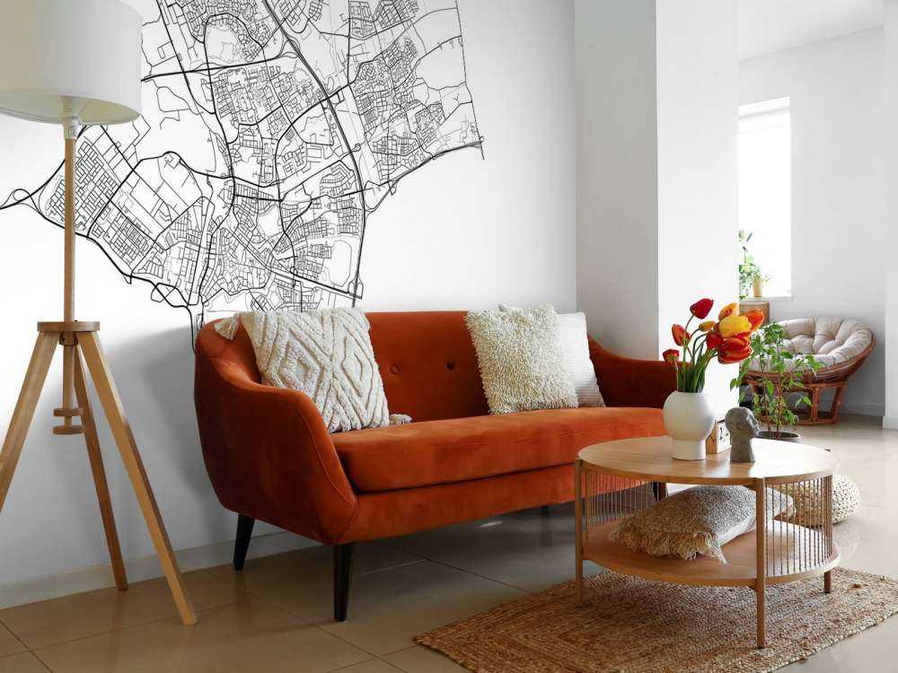 Karta över Den Bosch, vit